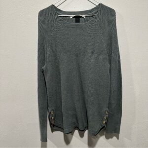 Women’s Teal Sweater with Button Accents